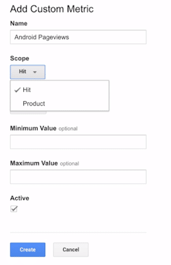 custom metric