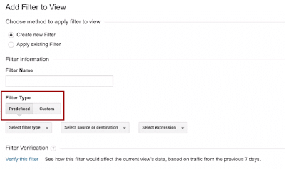 filtri avanzati Google Analytics